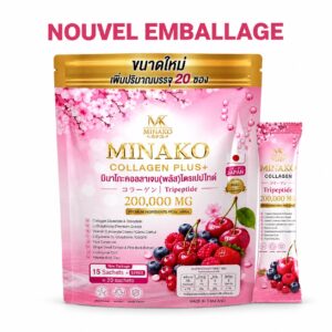 Minako Collagen Tripeptide 200000 mg pour une peau ferme lisse et visiblement plus jeune
