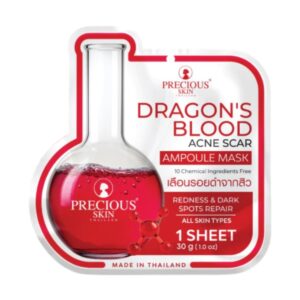 Precious Skin Dragon's Blood Acne Scar Ampoule Mask – Masque Visage Marques d'Acné & Hydratation