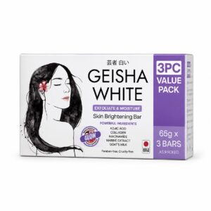 Geisha White Exfoliate and Moisture Soap Glow 3 x 65 g – Savon Exfoliant Hydratant au Lait