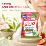 Yoko Matcha & Strawberry Acne Soap – Savon visage anti-imperfections au thé vert 60 g – Image 2