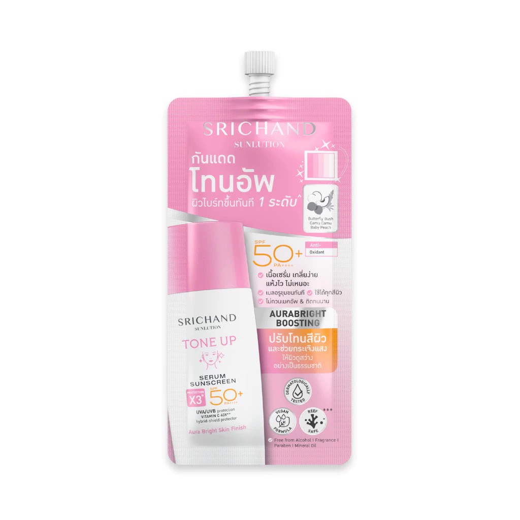 Изображение 838 Srichand Sunlution Tone Up Serum Sunscreen SPF50+ PA++++ – Sérum solaire illuminateur 7 ml – Image 1