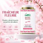 Snake Brand Prickly Heat Soft & Smooth Japanese Sakura – Poudre Rafraîchissante 140 gr – Image 2