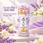 Twelve Plus × Babi Mild Double Milk — Déodorant roll-on au parfum poudré 20 ml – Image 2